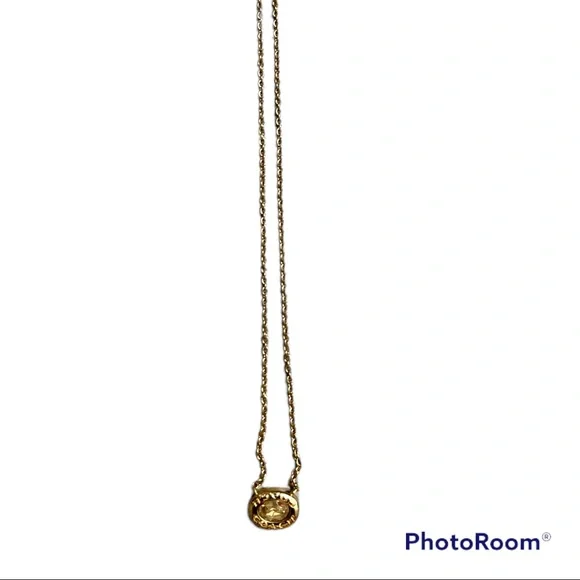 Coach necklace gold color with stone design,nwt. - Picture 2 of 4